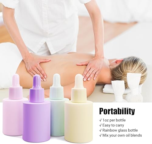 Miniatura 3 de UMETASS Botellas pequeñas de vidrio con goteros gruesos de 1 oz, botellas de pipeta con 3 embudos, 1 onza líquida, aceites esenciales a prueba de
