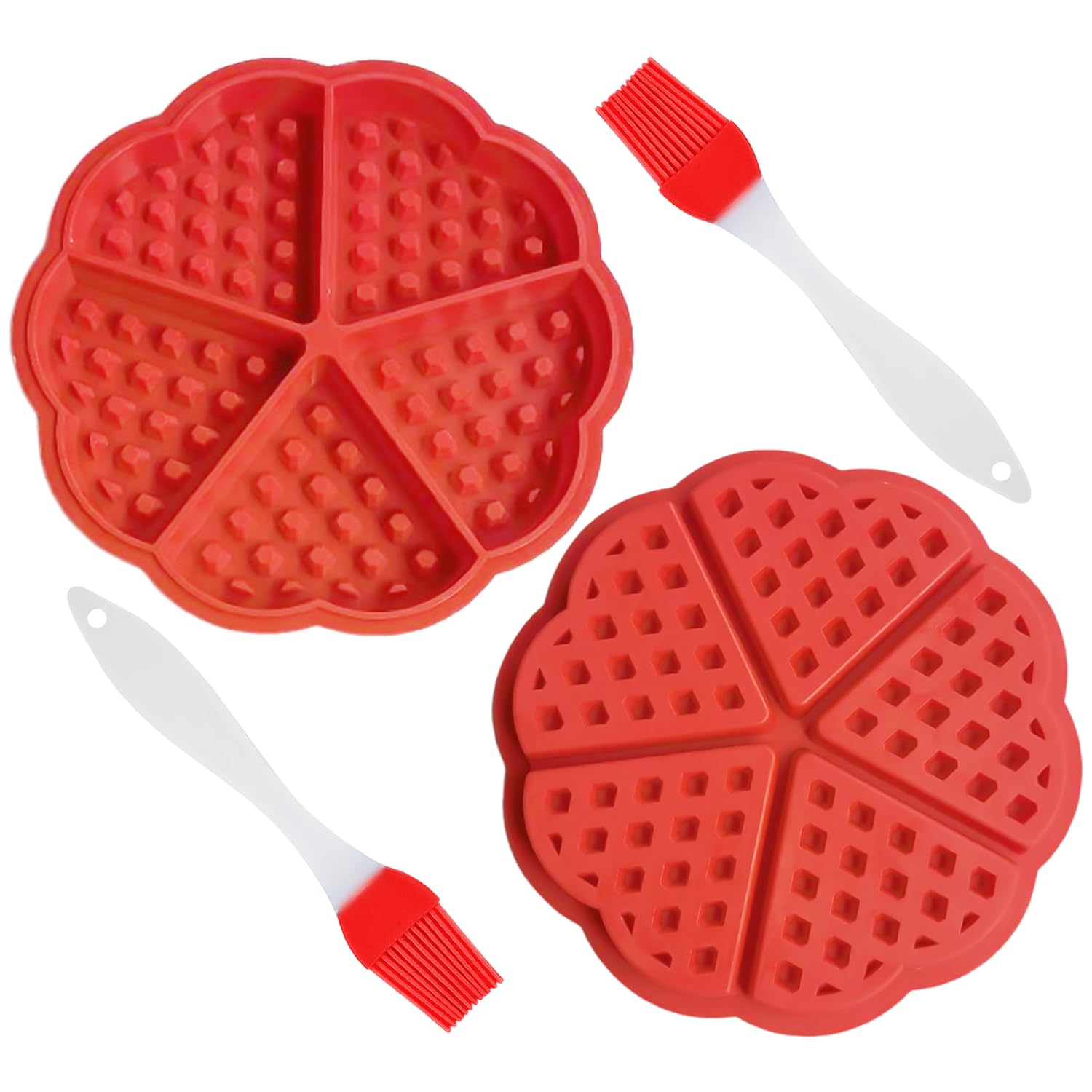 3-teilige Waffelform Aus Silikon – Inkl. Pinsel, Für Waffeln, Kuchen & DIY, Backformen-Set