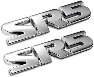 2PCS SR5 Metal Emblem, Car Side Fender Rear Tailgate Decal, 3D SR5 Nameplate Logo Badge Sticker Car Bumper Decal, Auto Trunk Decorative Badge Stickers for Most Vehicles (SR5 Silver, 2PCS)