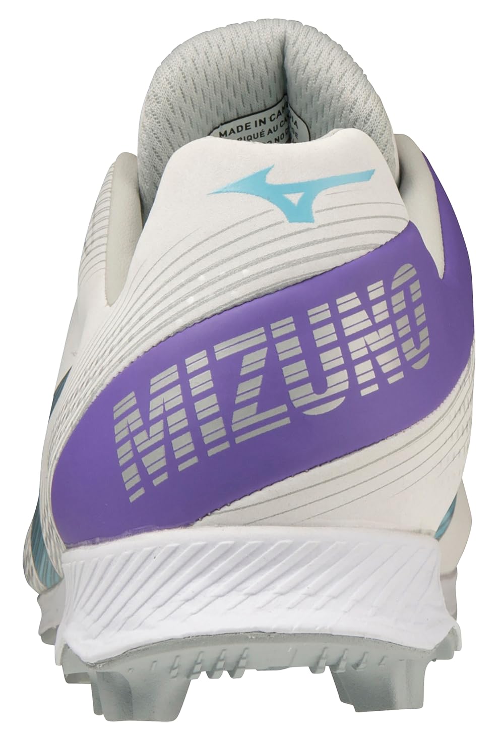 Mizuno Wave Finch Lightrevo Jr Softball Shoe, White-Teal-Purple, 5