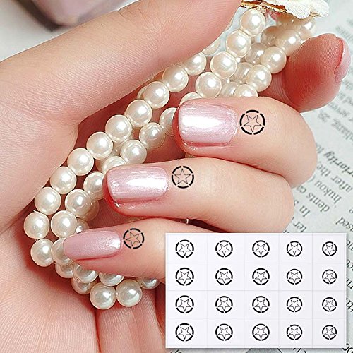 BMC Black Broken Circle Star Water Transfer Cuticle Tattoo Nail Art Stickers