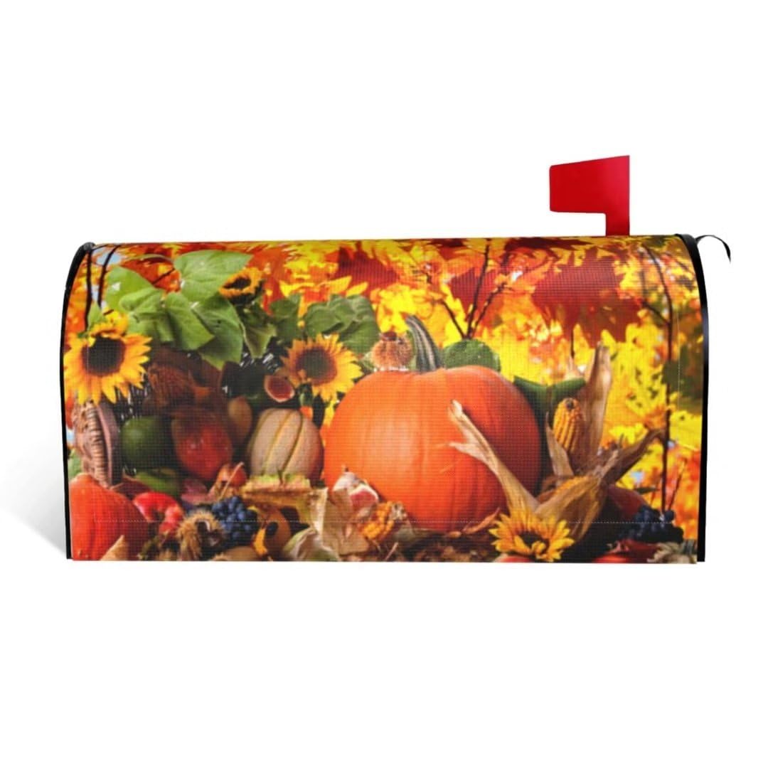 Sunshineyan Fall Harvest Mailbox Cover Magnetic Standard Size 18