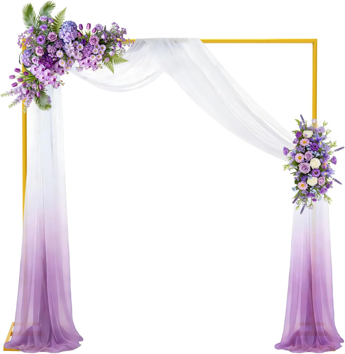 Square Balloon Arch Stand, 8.2x8.2FT Gold Wedding Arch Garden Arbor Garden Arches Metal Arch Backdrop Stand for Ceremony Party Birthday Bridal Baby Shower Anniversary Decoration Wedding Decor