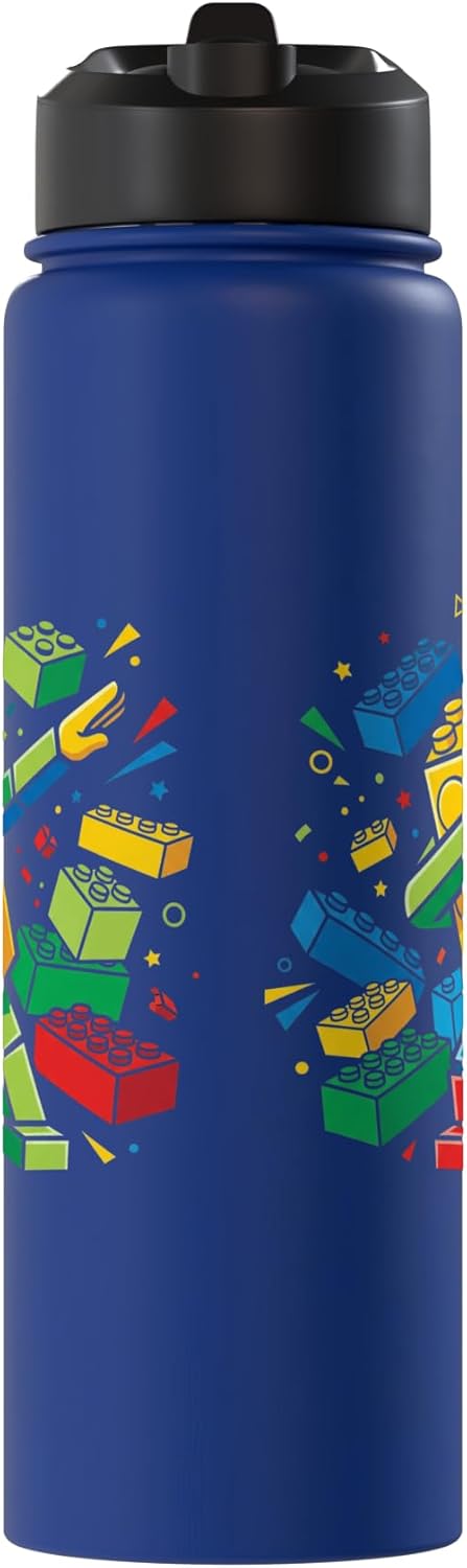 Dabbing Blocks Bricks Building Kids Boys Fun Master Builder Stainless Steel Insulated Water Bottle