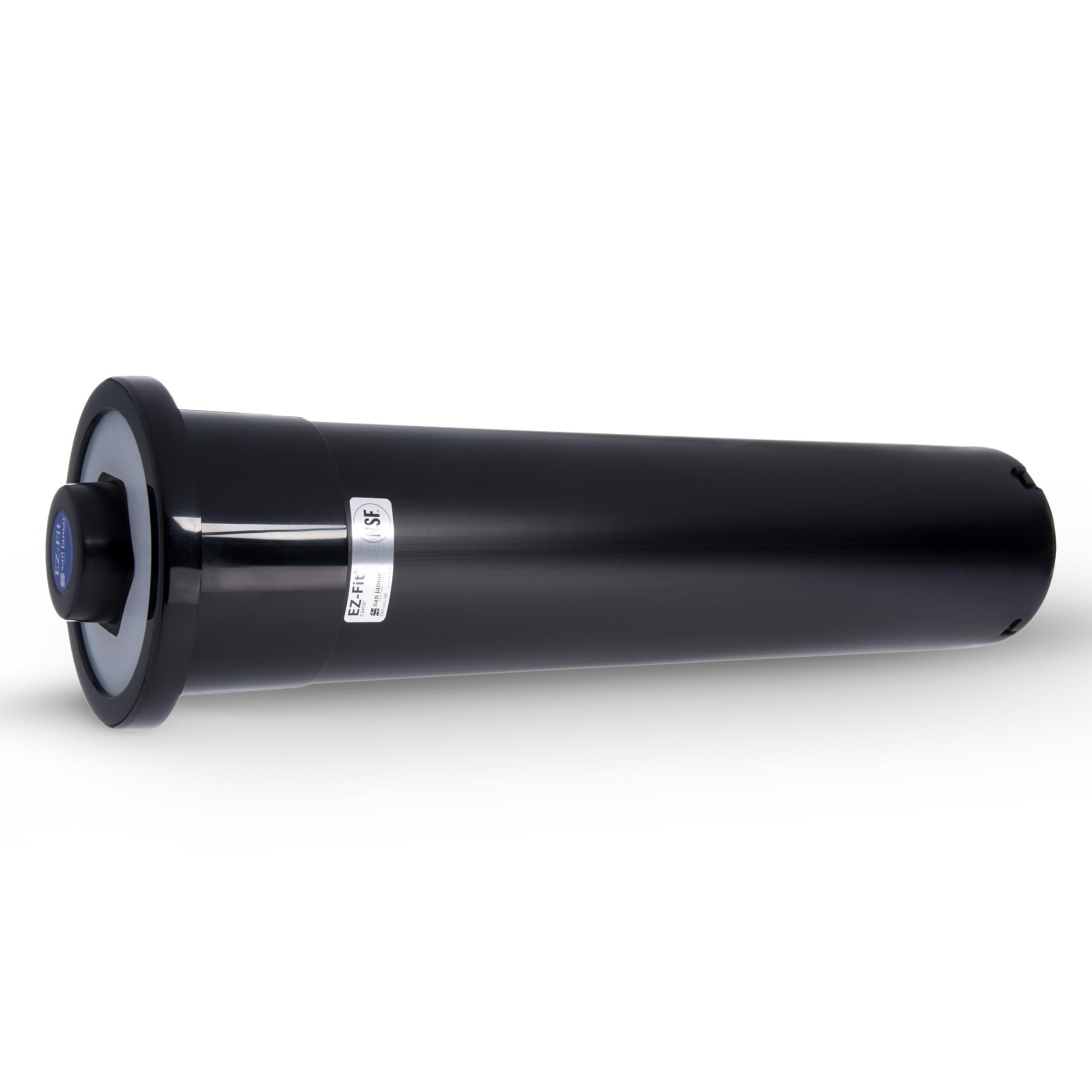 San Jamar Euro Ez-Fit in Counter Cup Dispenser Fits 6 - 24 Oz Cups with Interchangeable Gaskets for Restaurants, Dining Halls, and Fast Food, Plastic, 18 Inches, Black