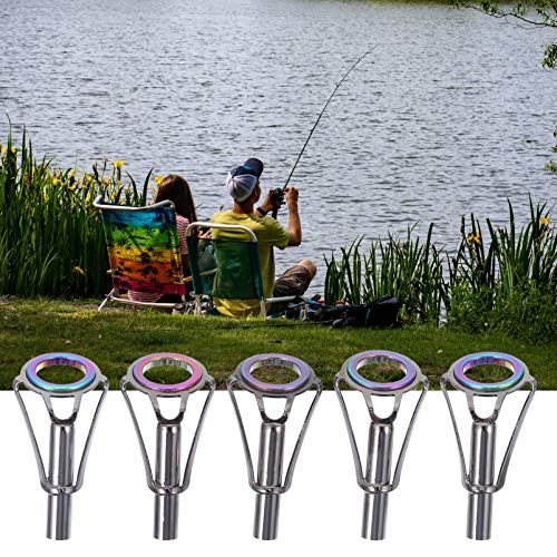 Kit de reparo de vara de pesca Besportble, 5 peças, guias de vara de pescar, vara de isca, guias de