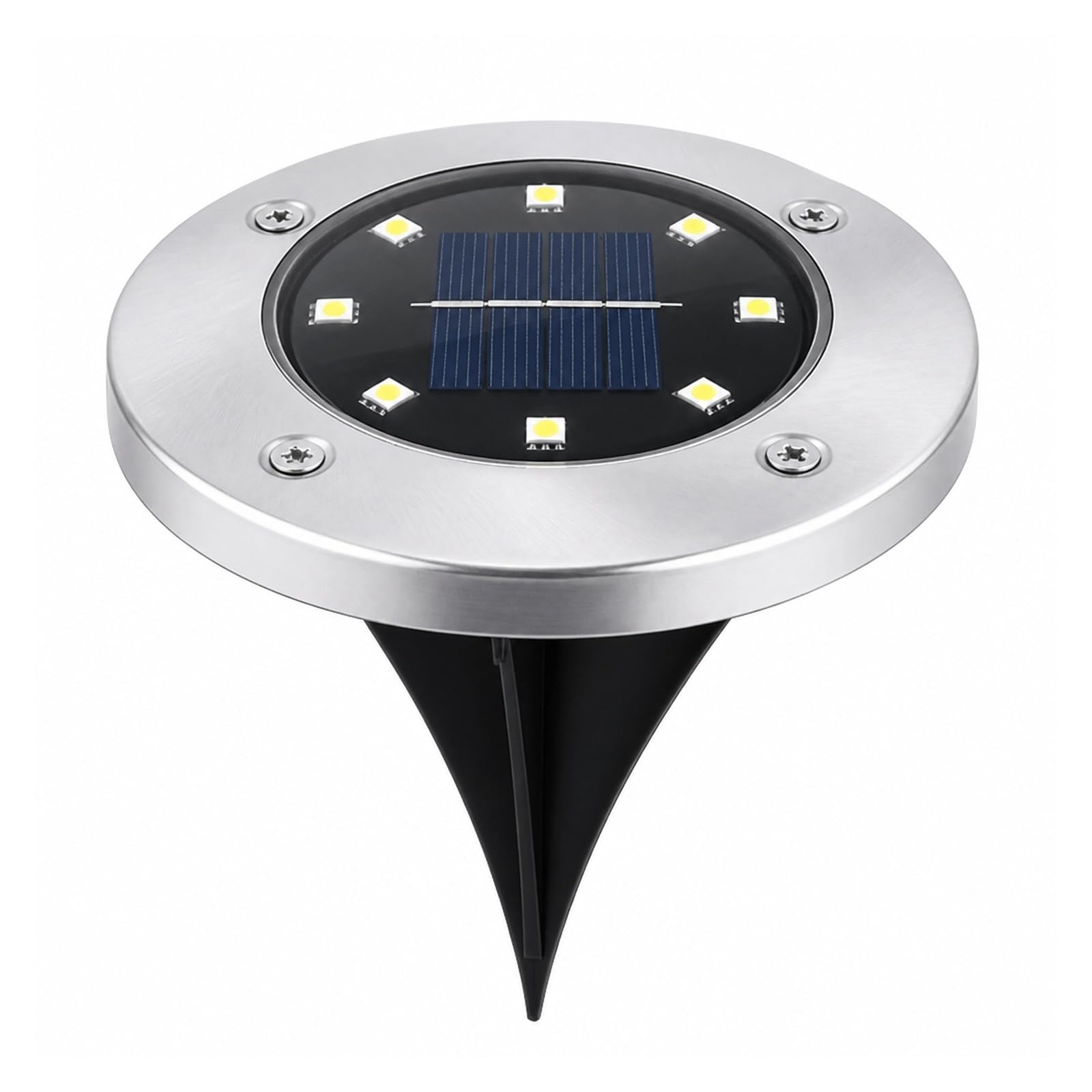 AMRTTWY In Ground Lights, 8LED Solar Disc Light(Black-Warm Light)