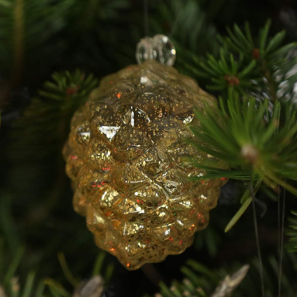 Glass Of Venice Murano Glass Pine Cone Christmas Ornament - Clear