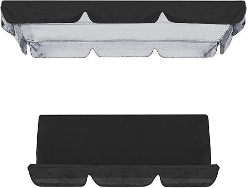 Miniatura 16 de Juego de cubierta superior impermeable para patio, cojín de repuesto para toldo de columpio para exteriores, funda superior de repuesto para Beige
