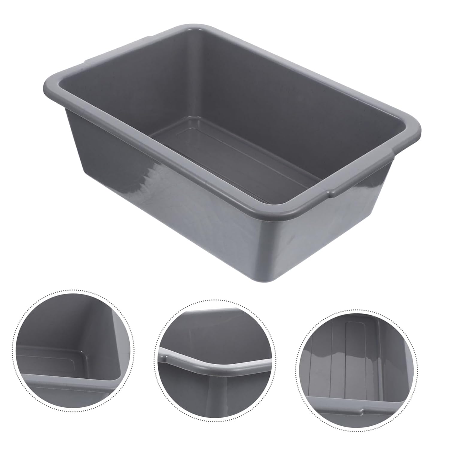 Outanaya Commercial Bus Tub Rectangular Plastic Washing Basin Handles Multipurpose Storage Bin for Kitchen Organization and Home Use