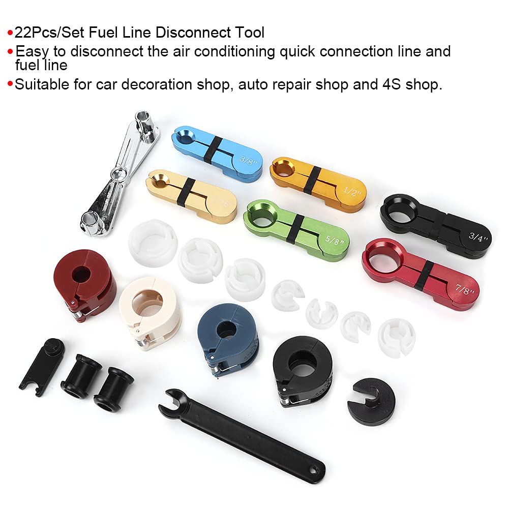 FUZHUI 22Pcs Car Air Conditioning Hose Oil Fuel Pipe Disconnect Tool Kit, Wide Application for Car Decoration, Auto Repair 4S Shop, Easy Disassembly Assembly of Quick Couplings