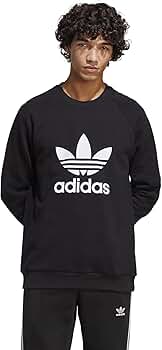 ✨adidas originals TREFOIL AOP CREW SWEAT adidas Originals Men's Trefoil Crew, Black, Small at Amazon