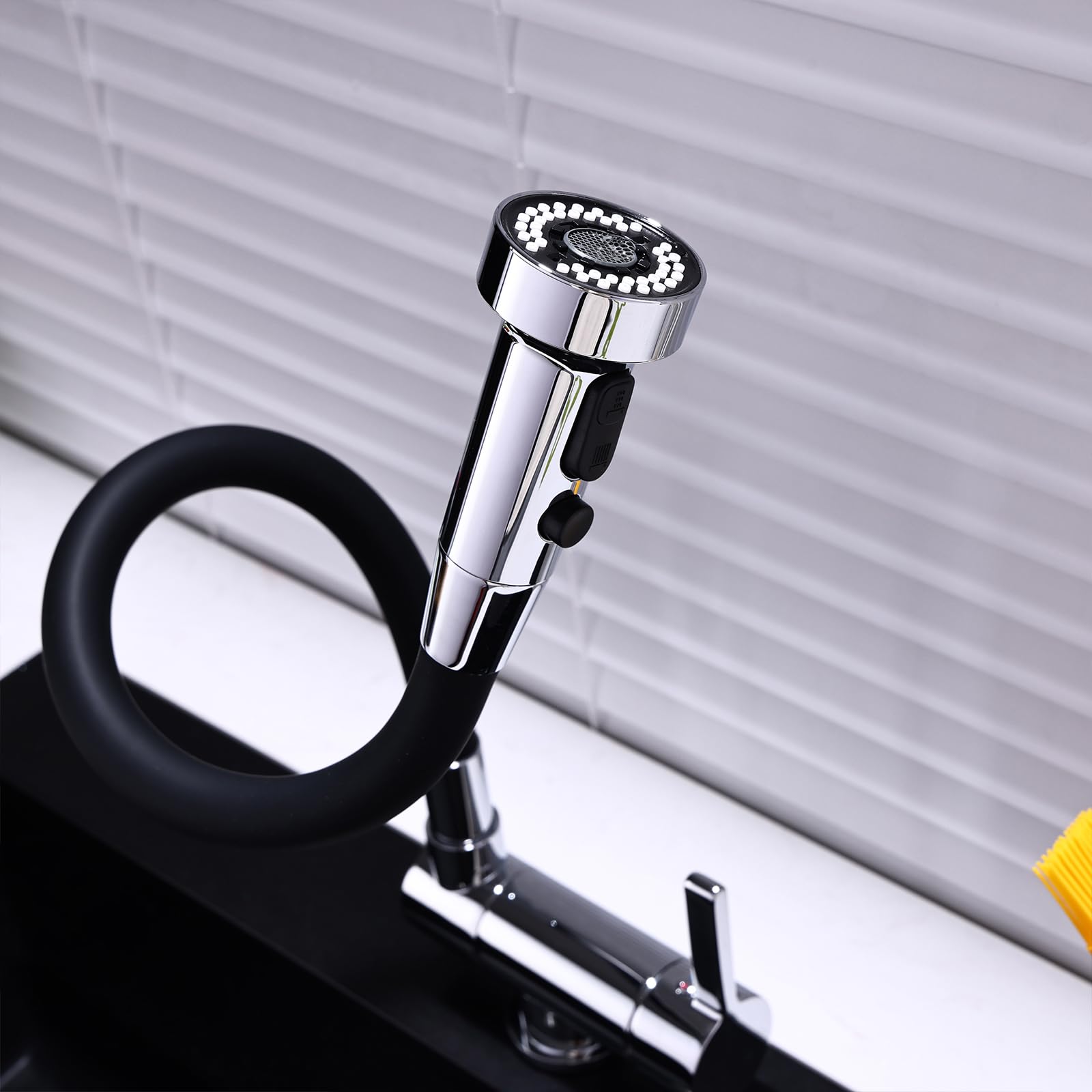 Grifo de Cocina Fregadero Abatible Grifo Cocina Flexible Cromado Grifo Cocina Abatible Bajo Ventana Grifo Mezclador Monomando Cocina