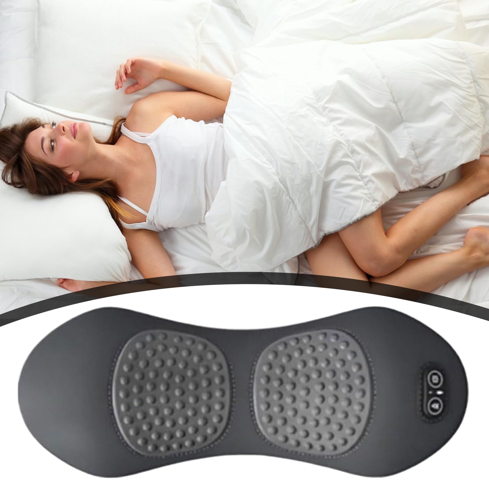 Rückenstütz-Massagekissen Memory-Beheizt | Elektrisches Lendenstützkissen fürs Bett Für Stuhl, Autositz, Sofa, Rollstuhl, Reisen, Zuhause, Büro, Wohnung, Lernen,