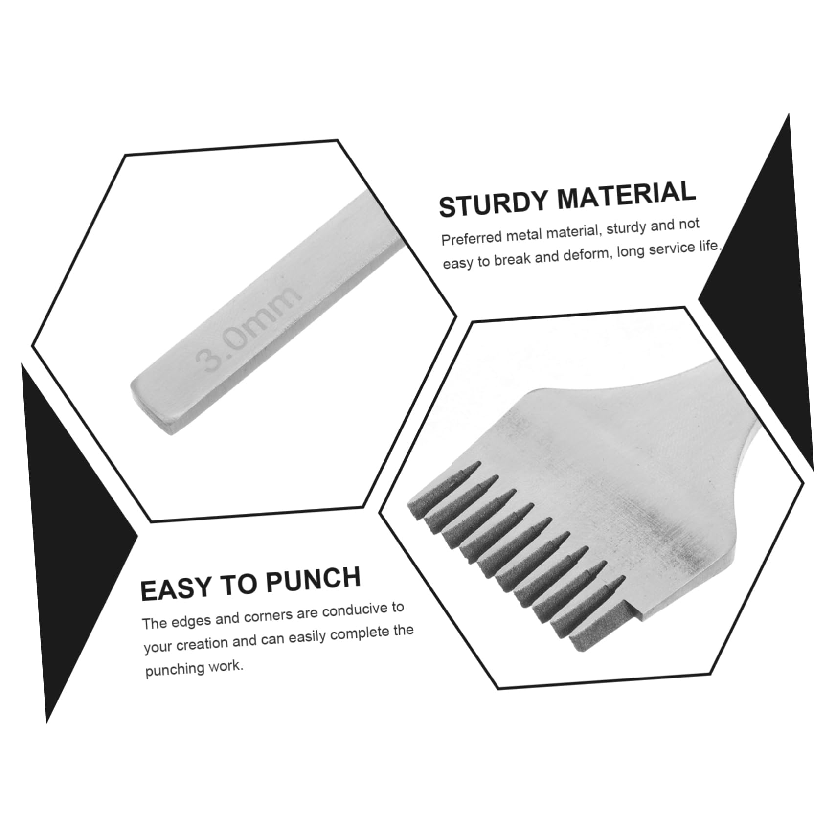 Uonlytech 3 Piezas Herramientas para Cuero Punzones para Coser Perforadora de Cuero para Manualidades Herramientas Multifunción para Perforar para DIY Proyectos