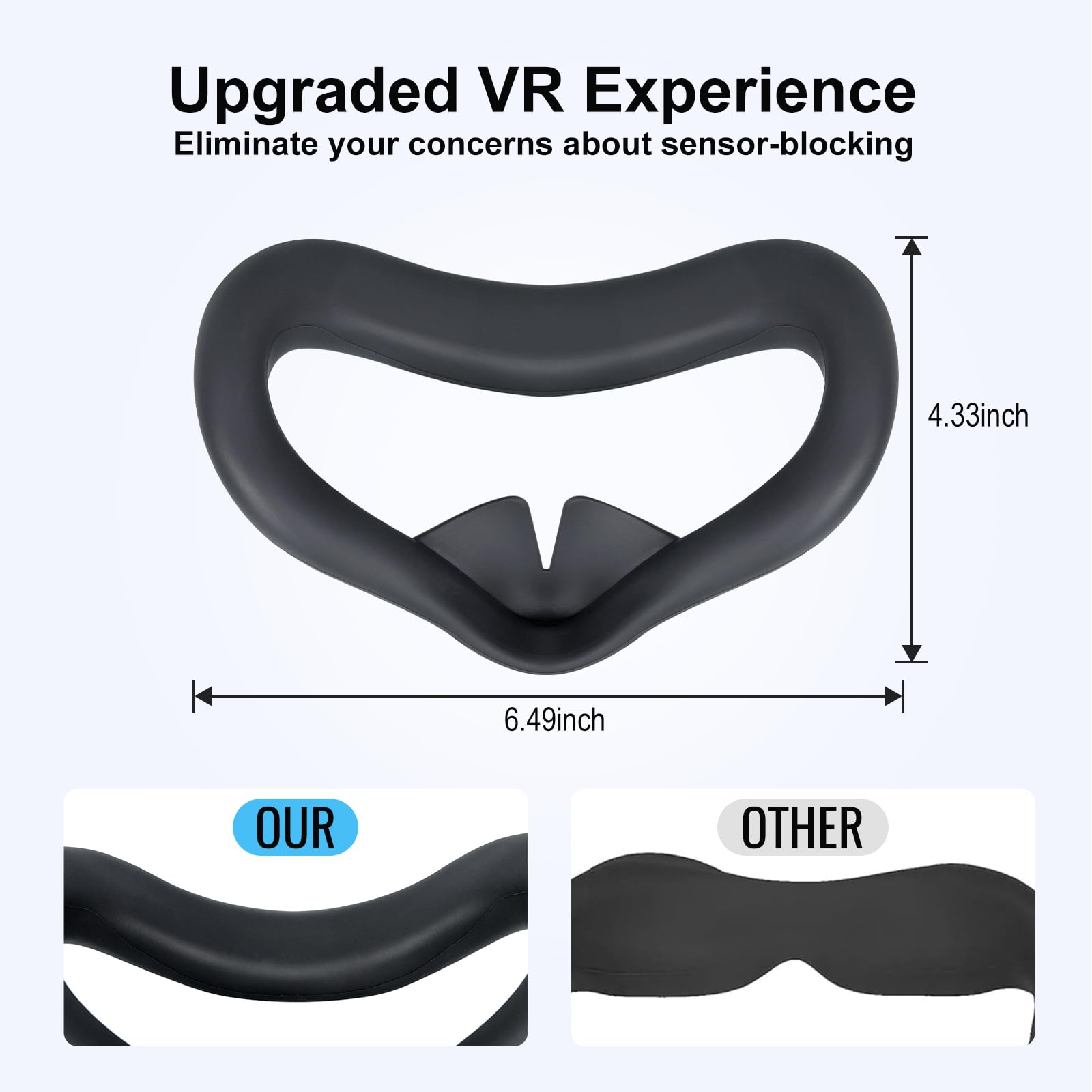 Cubierta Facial de Silicona Para Meta Quest 3S - Almohadilla Compatible Con Auriculares y Accesorios Quest3S - Máscara Resistente Para VR — view 4