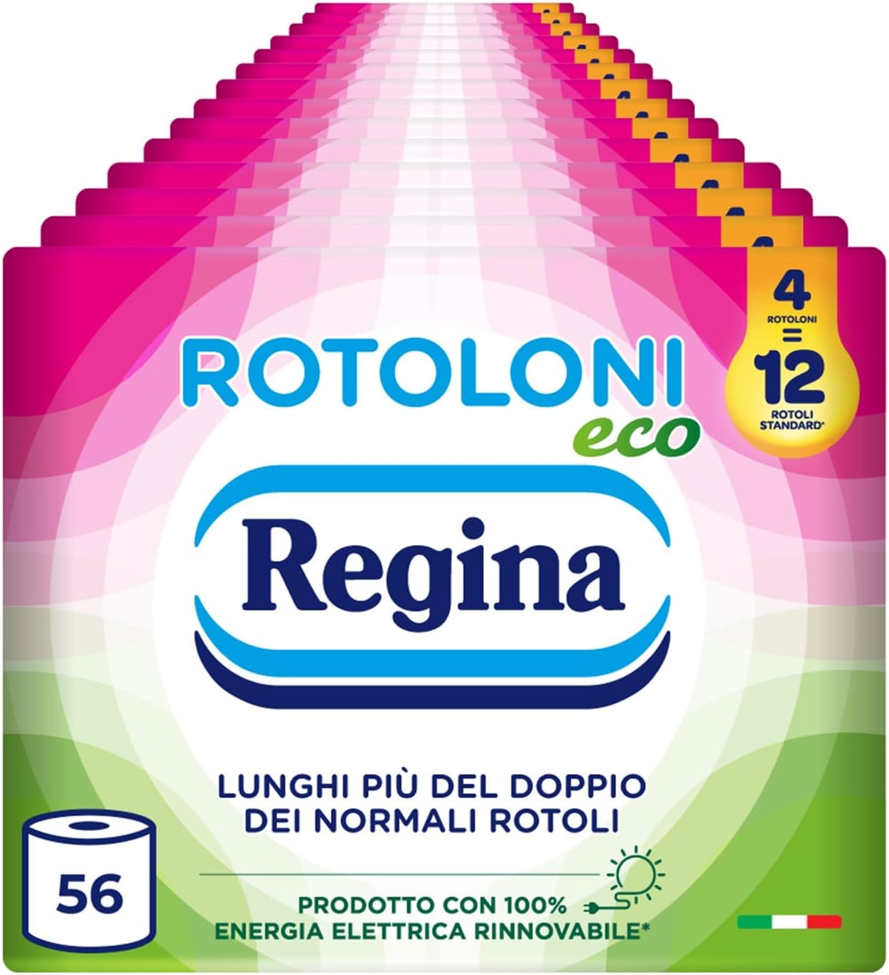 Regina Rotoloni Eco, 56 Maxi Rotoli di Carta Igienica a 2 Veli