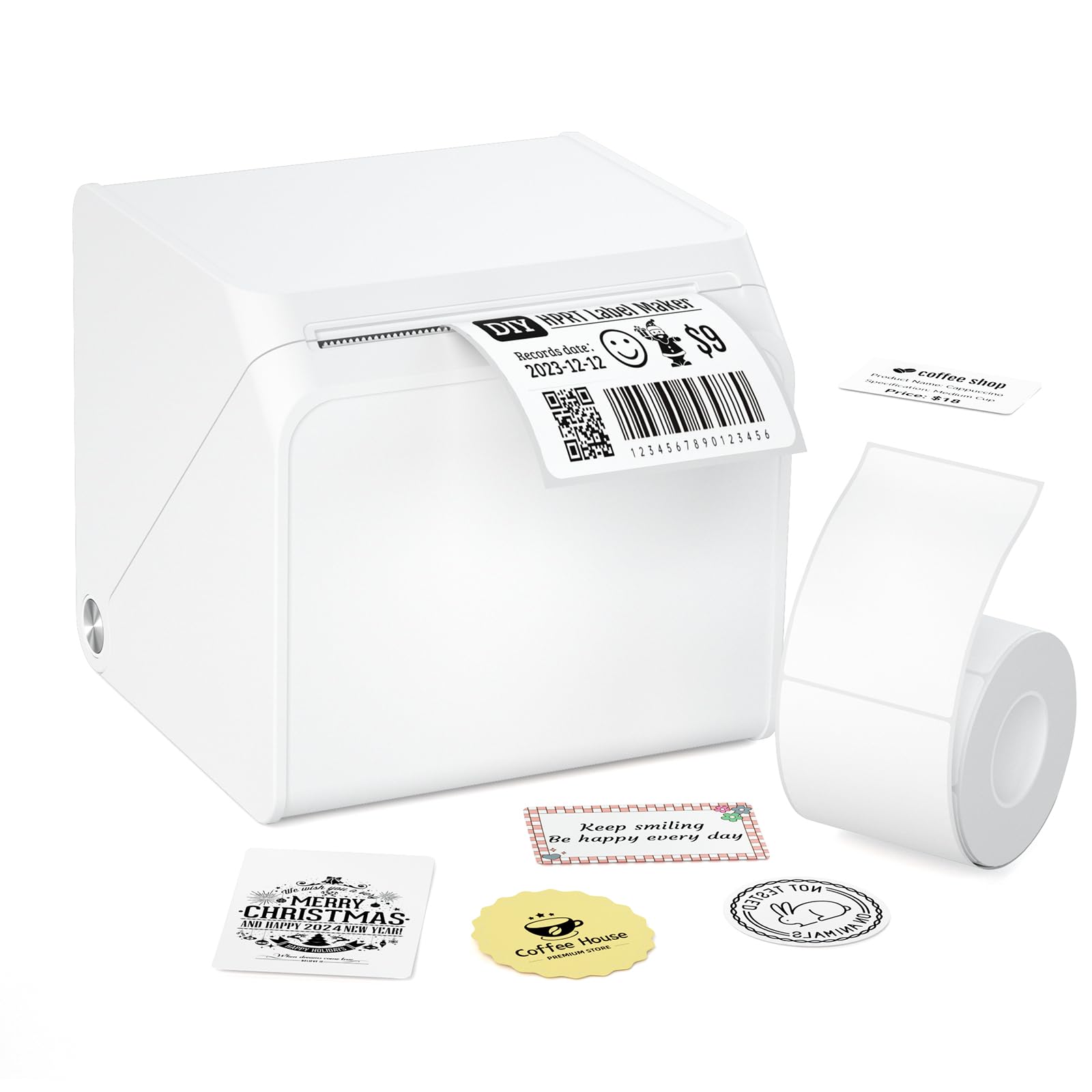 HPRT Label Maker Machine with Tape - T260LR 2-Inch Bluetooth Portable Label Printer, Mini Sticker Printer for Small Business, Office, School, Tiny