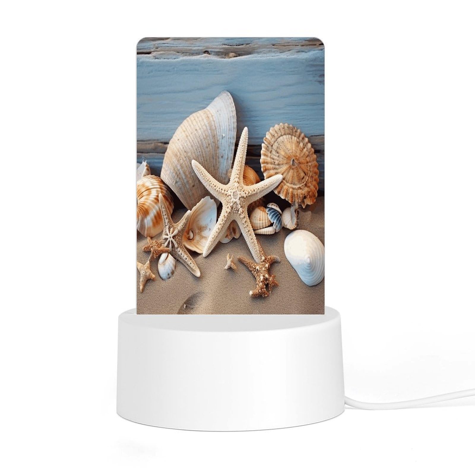 Adfgyerh Style Seashells Starfish Sand Night Light Acrylic Material Easy Installation, Home Decor Usb Interface Power Supply, Lamp For Restaurant Bar Cafe Room Decor
