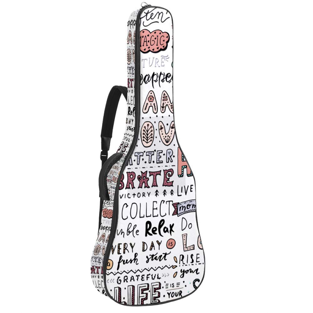 Gitarren-Gigbag, wasserdicht, Reißverschluss, weicher Gitarren-Rucksack, Bass-, Akustik- und klassische Folk-E-Gitarrentasche Dream Day