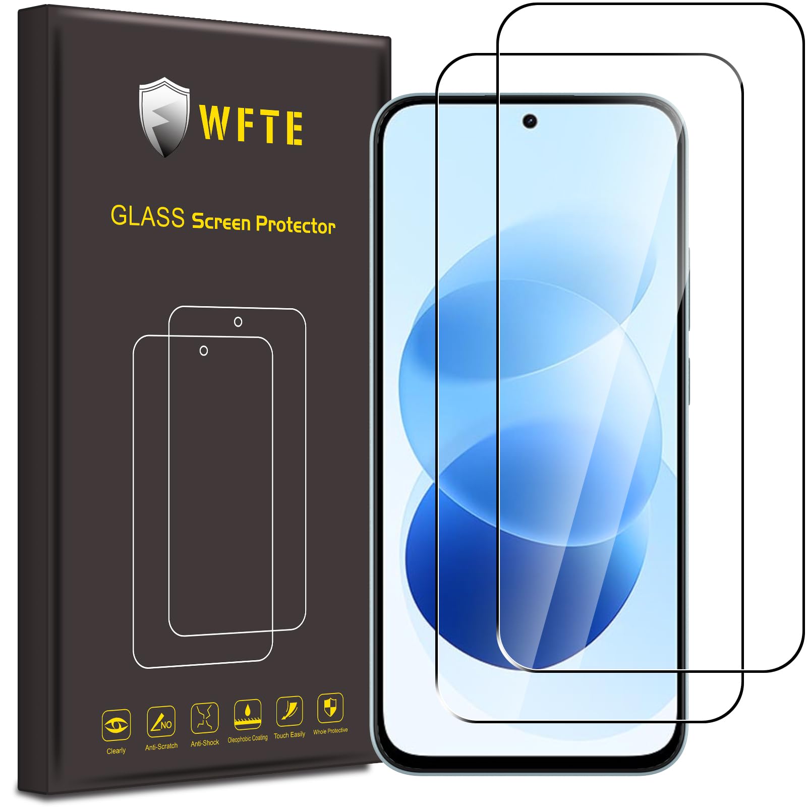 WFTE [2 Stück Schutzfolie für Xiaomi Redmi Note 17 4G/5G / Redmi 17 Panzerglas Glasfolie 9H Härte, Anti-Kratzen, Anti-Bläschen Displayschutzfolien Panzer Schutz Glas für Redmi Note 17