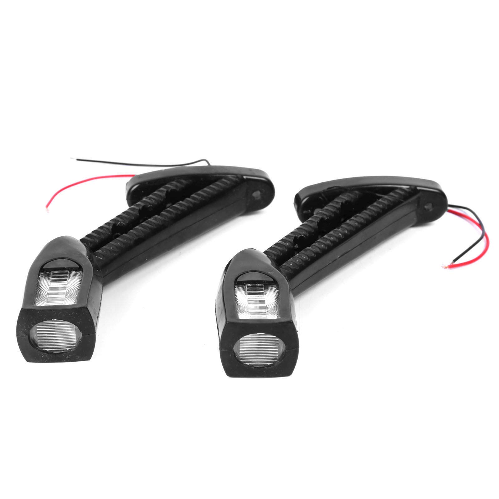 Maso - Freccia laterale a LED, 2 x 12/24 V, per rimorchio, furgoni, roulotte, stelo laterale, spia a gomito