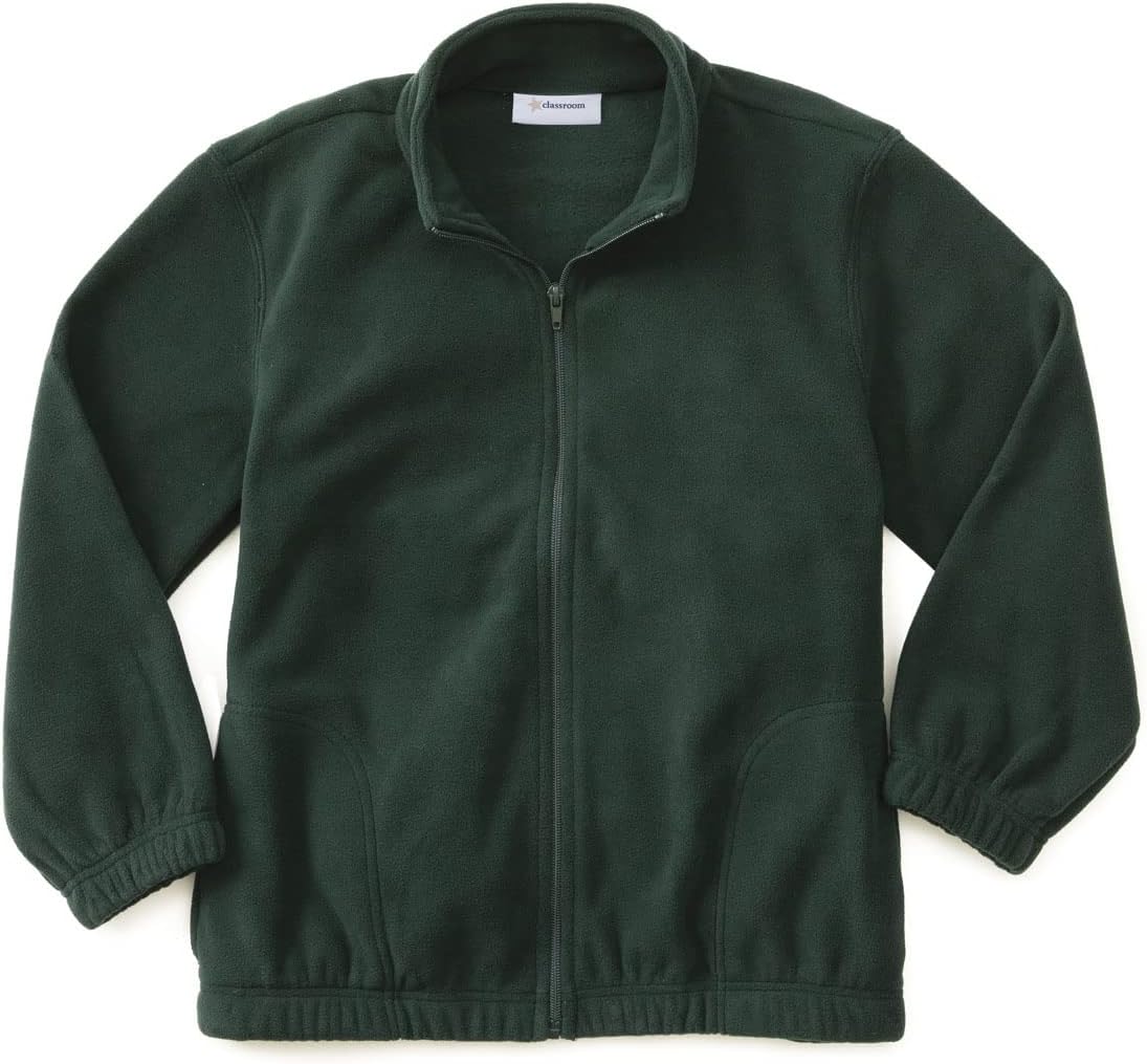 Classroom Uniforms Polar Fleece Jacket for Boys and Girls with 2 Pockets & Zip-Front