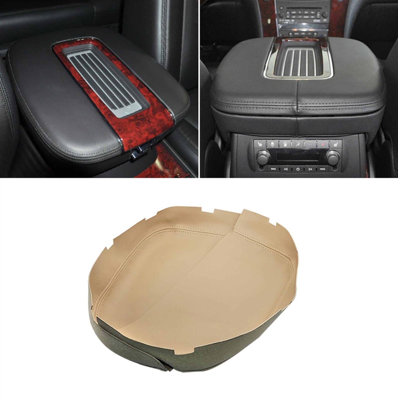WILSEM Couvercle Anti-Rayures De Boîte D'accoudoir Central Intérieur De Voiture pour Cadillac pour Escalade 2007 2008 2009 2010 2011 Accoudoir