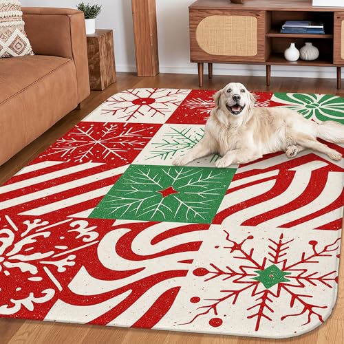 Tapis flocon de neige rectangulaire 1,2x1,8m antidérapant pour salon