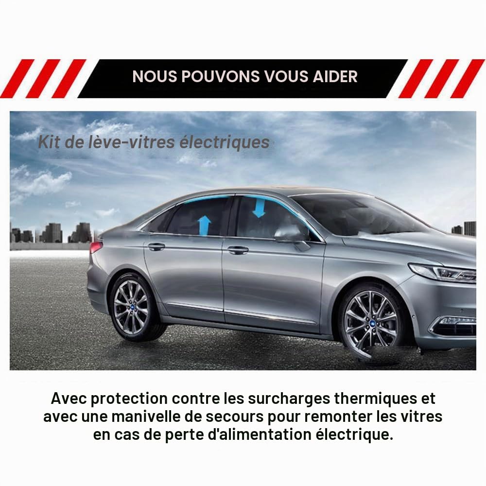 Shkalacar Régulateurs de Vitres électriques Automobiles,Universel avec commutateurs câblage et matériel pour Pick-up à 2 Portes SUV Camion Van Voiture,Régulateur de Kit de Conversion de Commutateur