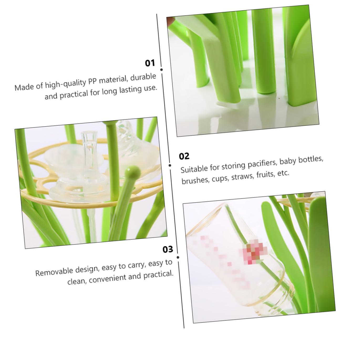 LIFKOME Séchoir à Biberons Et Support pour Tétines Accessoires Allaitement pour Ranger Biberons Et Autres Articles Facile à Nettoyer