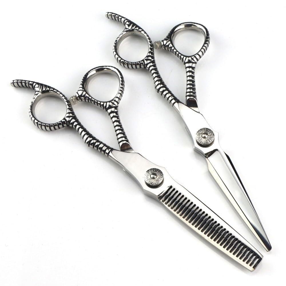Set di Forbici Professionali da 6 Pollici per Il Taglio dei Capelli - Forbici da Barbiere in Acciaio Inossidabile 440C per Parrucchieri di Precisione E Sfoltimento