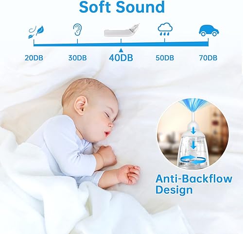 Miniatura 4 de Aspirador nasal para bebé, aspirador eléctrico de nariz para niños pequeños, aspirador de nariz para bebé, limpiador automático de nariz con 3