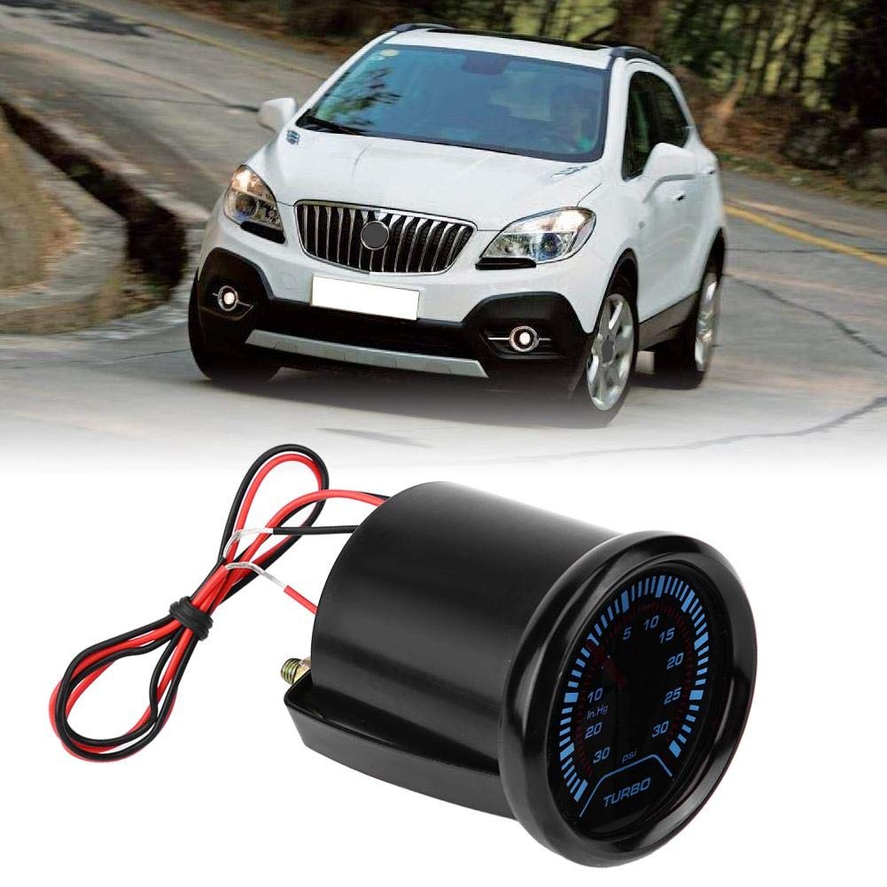 Misuratore di Pressione Universale 52mm per Turbocompressore, Quadrante Fumé, Indicatore di Pressione Adatto a Veicoli Turbo