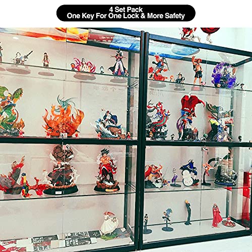 4 Pezzi Serratura Scorrevole in Vetro, Serrature a...