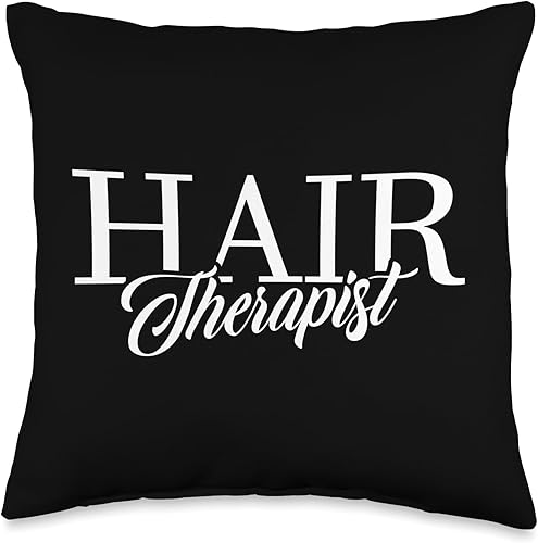 Hair Therapist Hair Salons & Hairdressing Pun Almohada de peluquería cosmetóloga, 16 x 16 pulgadas, multicolor