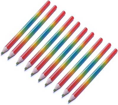 Amazon Nuomi 木製色鉛筆10本セット 4イン1 カラフルな鉛筆 子供と大人用 図面 学用品 色鉛筆 文房具 オフィス用品