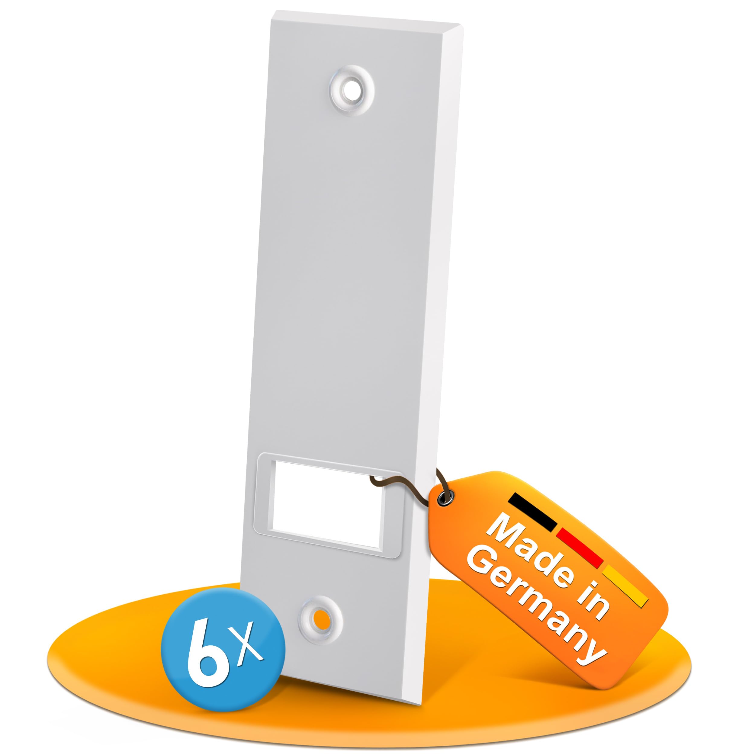 MEISTERBAU - Rolladengurt Abdeckung mit 215mm Lochabstand [6 Stück] - Hochwertige Rollladen Abdeckung [Made in Germany] - Gurtwickler Abdeckung für Rollladengurt 23mm - Robuste Rolladen Abdeckplatte