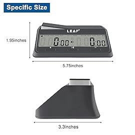 LEAP Chess Clock Programme Updated Digital Timer Advanced for Game and Chess Timer with Bonus & Delay Count Down up Alarm Milk White