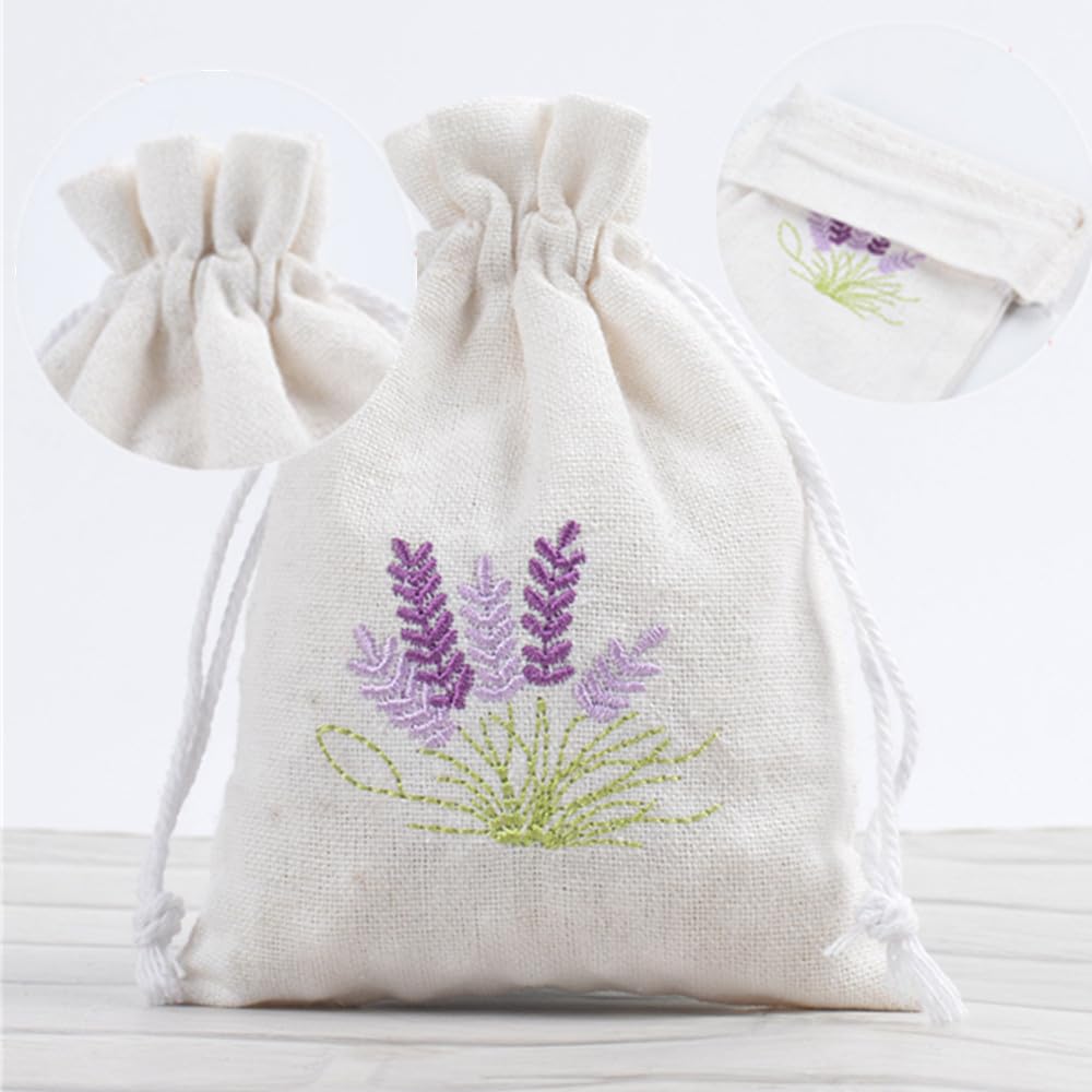 10 Sacchetti Vuoti In Cotone Con Coulisse Per Lavanda E Profumi – Per Armadi, Cassetti E Decorazioni