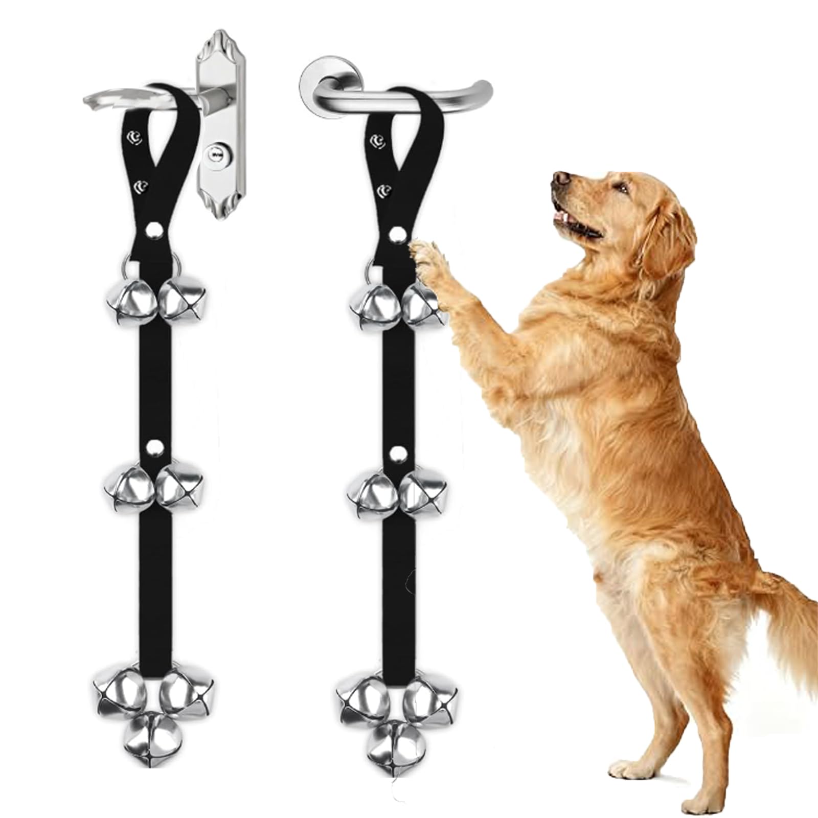 GYTFOG 2 Pcs Dog Training Doorbell, Dog Toilet Training Bells, 7 Extra Loud Doorbells with Strong Strap for Small, Medium, Large Dogs, Bell for Dogs to Ring to Go Outside, 99 Cm Dog Bell Rope