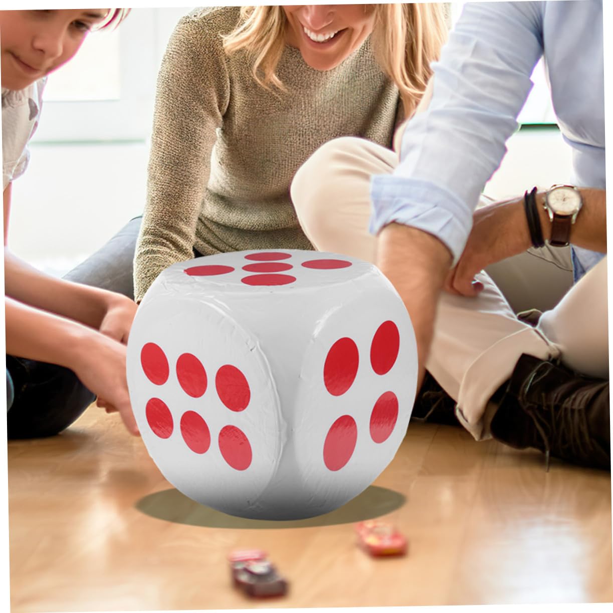 Dado Grande de Goma Espuma Blanco 30cm, Juego Estándar de 6 Caras, Borrado en Seco, Adecuado para Aula, Hogar y Fiestas