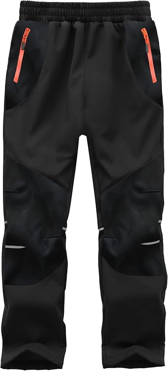 Kids Snow Pants Boys Waterproof Insulated Hiking Pants Youth Winter Warm Fleece Lined Ski Snowpants