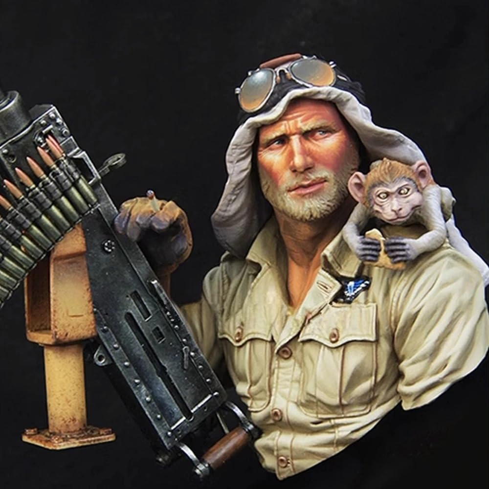 1/10 British Gunner Resin Bust Model Kit, Unassembled and Unpainted