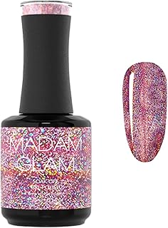 Madam Glam - Holographic Gel Polish Candy Cane 15 ml I 0.5 fl oz - Dark Pink with Gold Sparkles - DIY Gel Nail Polish - Holographic Shine, Long-Lasting, Vegan & Cruelty-Free
