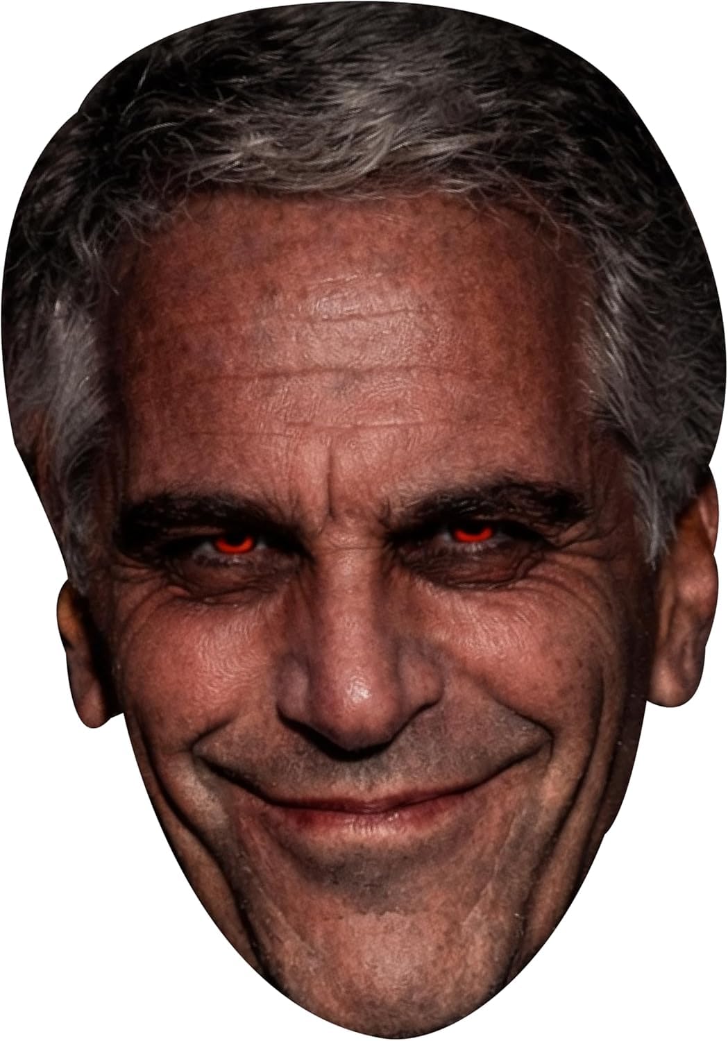FoxyPrinting Evil Epstein Face Mask โ Horror-Style Parody Celebrity Card Mask for Halloween, Fancy Dress & Dark-Themed Parties โ Adult Card Mask, Ready to Wear