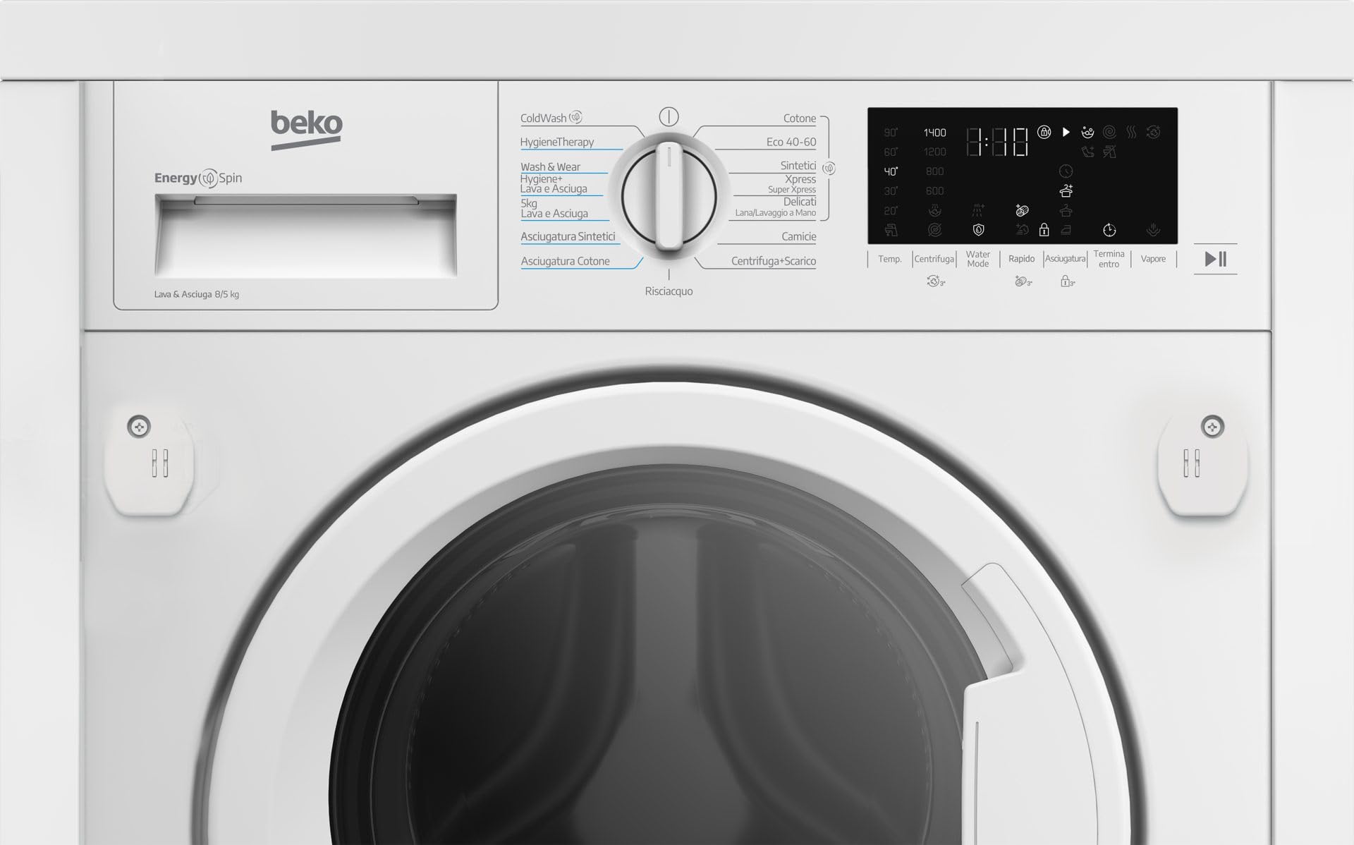 Beko WDI85DAW_IT, Capacità 8kg+5kg, classe D|A, colore White, Motore Inverter BPM