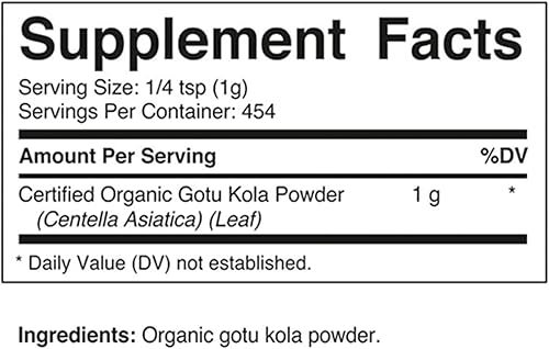Miniatura 2 de Vitamatic Polvo de Gotu Kola orgánico certificado por USDA 1 libra (16 onzas)