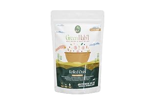 GreenHabit Gluten Free Rolled Oats 1.2 kg - Fibre & Protein Rich Breakfast for weight loss, Super Saver Pack (1.2kg each pack of 5)