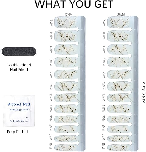 Miniatura 6 de Tiras de esmalte de uñas de calidad de salón, 24 unidades, calcomanías de uñas de larga duración, no necesita luz UV, tiras de uñas de gel para